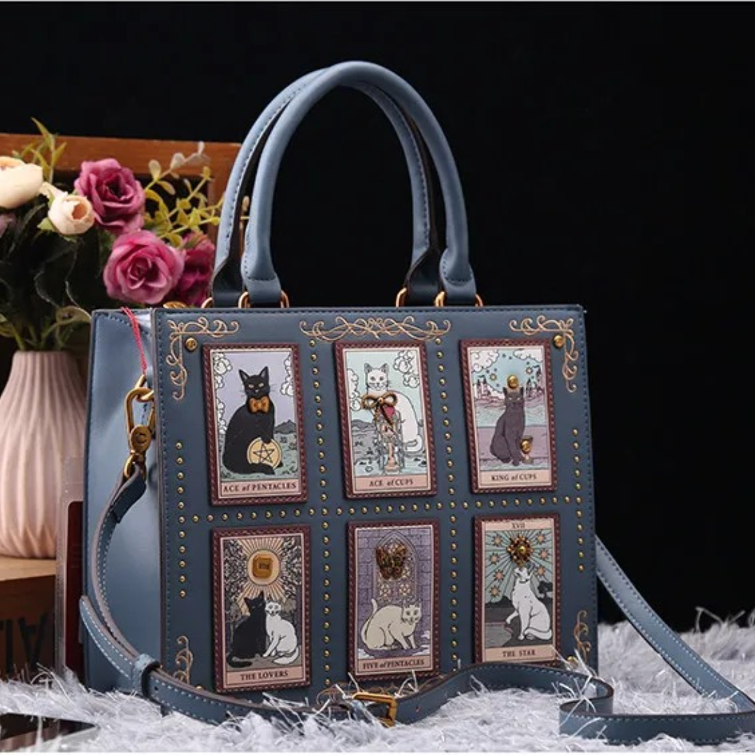 Bolso místico con ilustraciones de gato