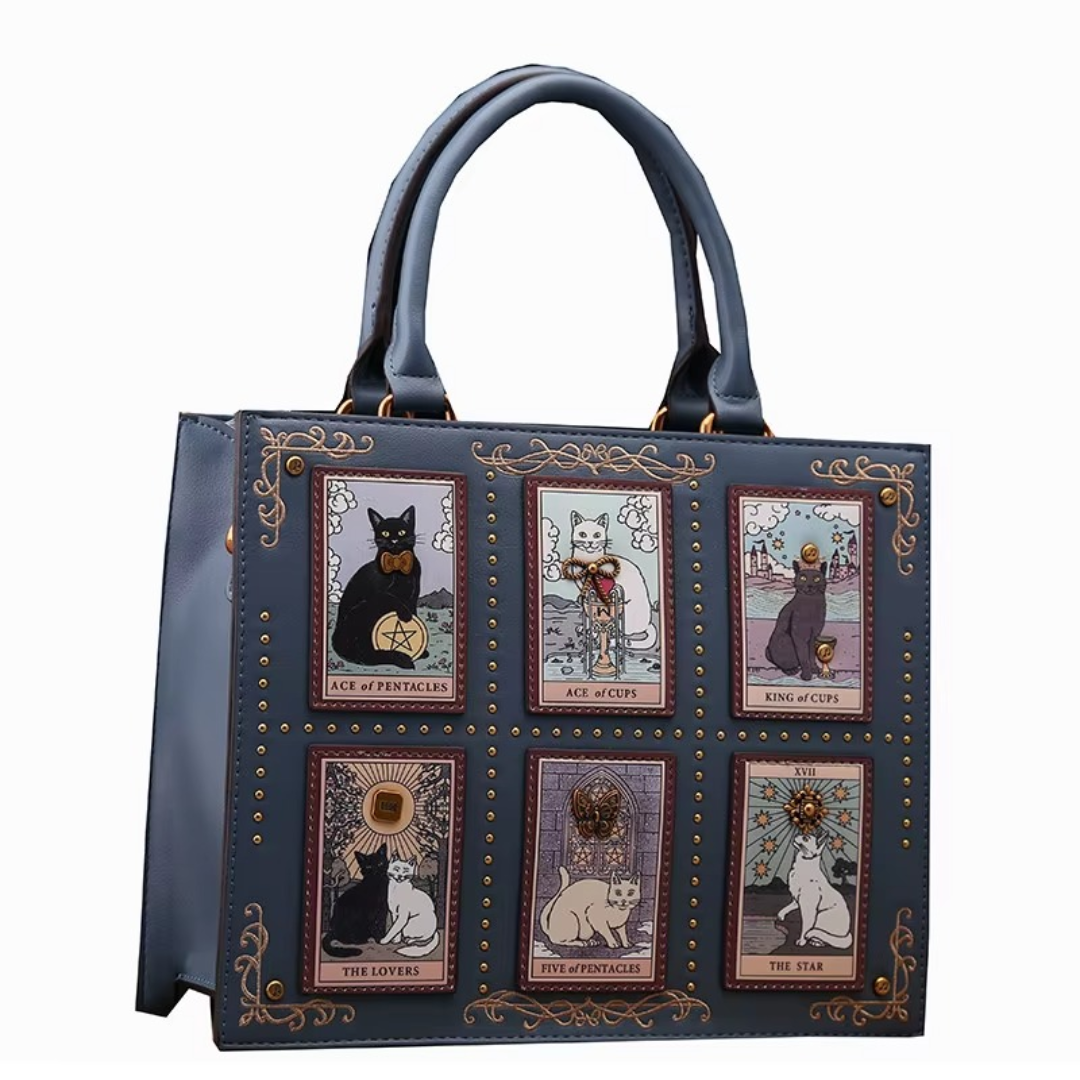 Bolso místico con ilustraciones de gato
