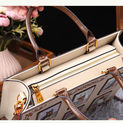 Bolso de mujer con ilustraciones de gato